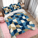 60s Geometric Retro Pattern Duvet Cover Set: Midcentury Modern Bedding