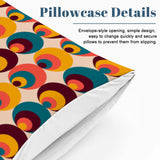 70s Peacock Eye Pattern Comforter Set: Midcentury Retro Queen Size