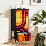 Atomic Era Storage Dresser – Midcentury Modern 4-Drawer Fabric Cabinet