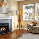 Retro 70s Tripod Floor Lamp:  Midcentury Modern Lighting with Remote