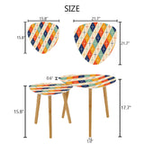 Triangle 60s Retro Tripod Nesting Table Set, Multicolor Diamonds