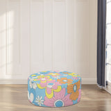 70s Retro Hippie Style Inflatable Ottoman – Midcentury Flower Power Lounge Seat