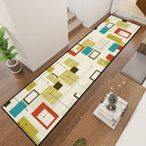 Atomic Style Midcentury Runner Rug – Retro 50s 60s Vintage Pattern