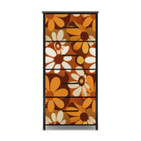 Modern 70s Retro Print Dressers for Smart Storage - Flower Power Design