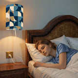 70s Retro Wall Sconces Set –  Smart LED, Blue Geometric