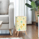 Retro Scandi Square Small Trash Can with Lid, Stars Christmas Celestial Vanilla