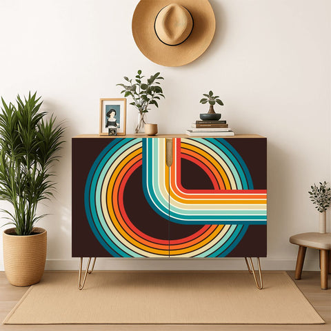 Retro Wooden Storage Cabinet with Hairpin Legs – Midcentury Modern Style