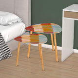 Triangle 60s Retro Tripod Nesting Table Set, Mosaic Pattern