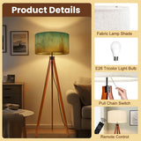 Ombré Earthy Tones Floor Lamp - Retro Nordic Wooden Tripod Light