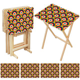 Midcentury Folding Tables – Retro Wood TV Tray Set of 4