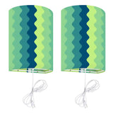 70s Retro Wall Sconces Set – Smart LED, Green Blue Wavy