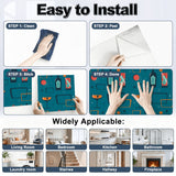 50s Atomic Kitchen Self-Adhesive Wall Panel Kit: Waterproof PVC Tiles
