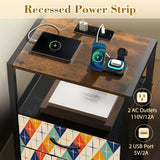 1960s Midcentury Modern Retro Nightstand with USB & AC Outlets