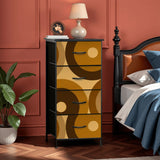 Brown Black Midcentury Modern Retro 70s Dresser – 4-Drawer Storage