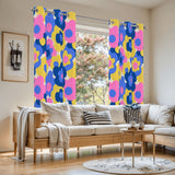 70s Retro Blackout Curtains: Mid-Century Boho Floral Pattern, Custom Size