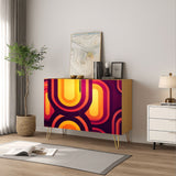 70s Retro Midcentury Wooden Storage Cabinet with Hairpin Legs