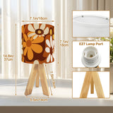 70s Flower Power Retro Wooden Tripod Table Lamp – Smart LED Midcentury Light