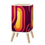 Midcentury Modern Nordic Trash Can with Lid: 70s Retro Vibrant Wastebasket