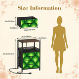 Retro 70s Peacock Eyes Bedside Table with Power Strip & 2 Drawers