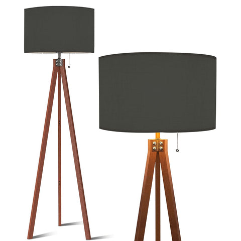 Scandi Nordic Tripod Floor Lamp, Dark Grey Shade