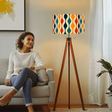 Retro 70s Tripod Floor Lamp:  Midcentury Modern Lighting with Remote