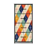 Retro 60s 4-Drawer Dresser - Mid Century Style Fabric Storage Cabinet