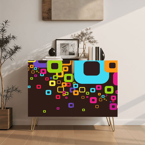 Vintage Home Decor Hairpin Cabinet – 70s Midcentury Wooden Sideboard