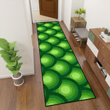 Retro 70s Runner Rug – Midcentury Green Peacock Eye | Multiple Sizes