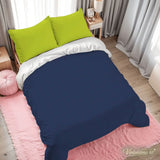 Chartreuse Green Indigo Duvet Cover Set: Full Size Microfiber Bedding - retro bedding