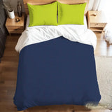 Chartreuse Green Indigo Duvet Cover Set: Full Size Microfiber Bedding - retro bedding
