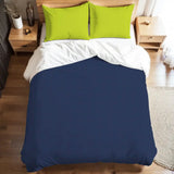 Chartreuse Green Indigo Duvet Cover Set: Full Size Microfiber Bedding - retro bedding