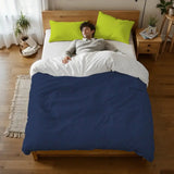 Chartreuse Green Indigo Duvet Cover Set: Full Size Microfiber Bedding - retro bedding