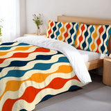 Colorful 70s Retro Double Duvet Cover Set: Midcentury Modern Bedding - Bedding - retro