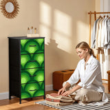 70s Retro Green Peacock Eye Dresser: Midcentury Modern 4-Drawer Cabinet