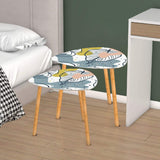 Triangle 60s Retro Tripod Nesting Table Set, Leaves