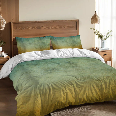 Ombré Earthy Tones Queen Size Comforter Set: Cottagecore Microfiber Bedding