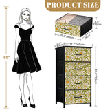 70s Daisy Pattern Midcentury Modern 4-Drawer Dresser – Floral Storage Cabinet