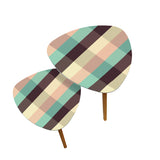 Triangle 60s Retro Tripod Nesting Table Set, Plaid Pattern
