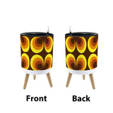 Retro 70s Scandi Style Plant Pot with Wooden Legs: Yellow Orange Brown