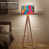 Scandi Retro Tripod Floor Lamp, 70s Funky Flowers