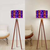 Scandi Retro Tripod Floor Lamp, Leopard Rainbow Pattern