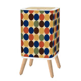 Muted Groovy 70s Polka Dots Pattern 10L Square Retro Trash Can