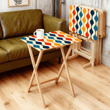 Retro Midcentury TV Dinner Tables – 4 Folding Trays with Rack