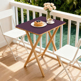 Dark Berry retro TV tray set of 4, on a balcony with coffee and pastries
