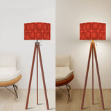 Retro Tripod Floor Lamp, Mid Century 1970s Red Geometric