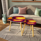 Triangle Retro Midcentury Coffee Table Set - Tripod 70s Nesting Tables