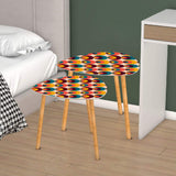 Triangle 60s Retro Tripod Nesting Table Set, Colorful Circles