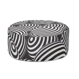 1980s Retro Inflatable Retro Ottoman – Black White Footstool Seat