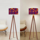 Retro Tripod Floor Lamp, Geometric Punchy Colors