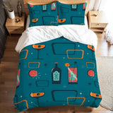 Atomic 60s Retro Full Duvet Cover Set - Teal Mid Century Bedding